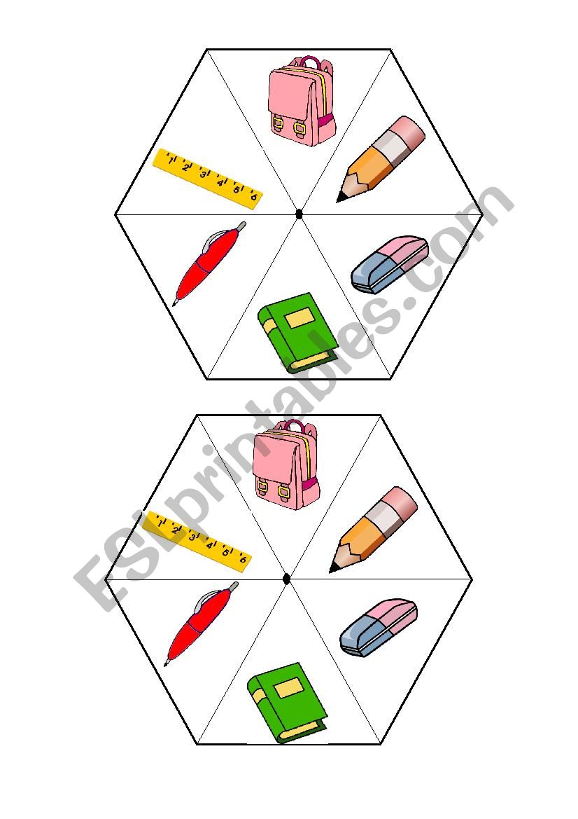 school objects wheel worksheet