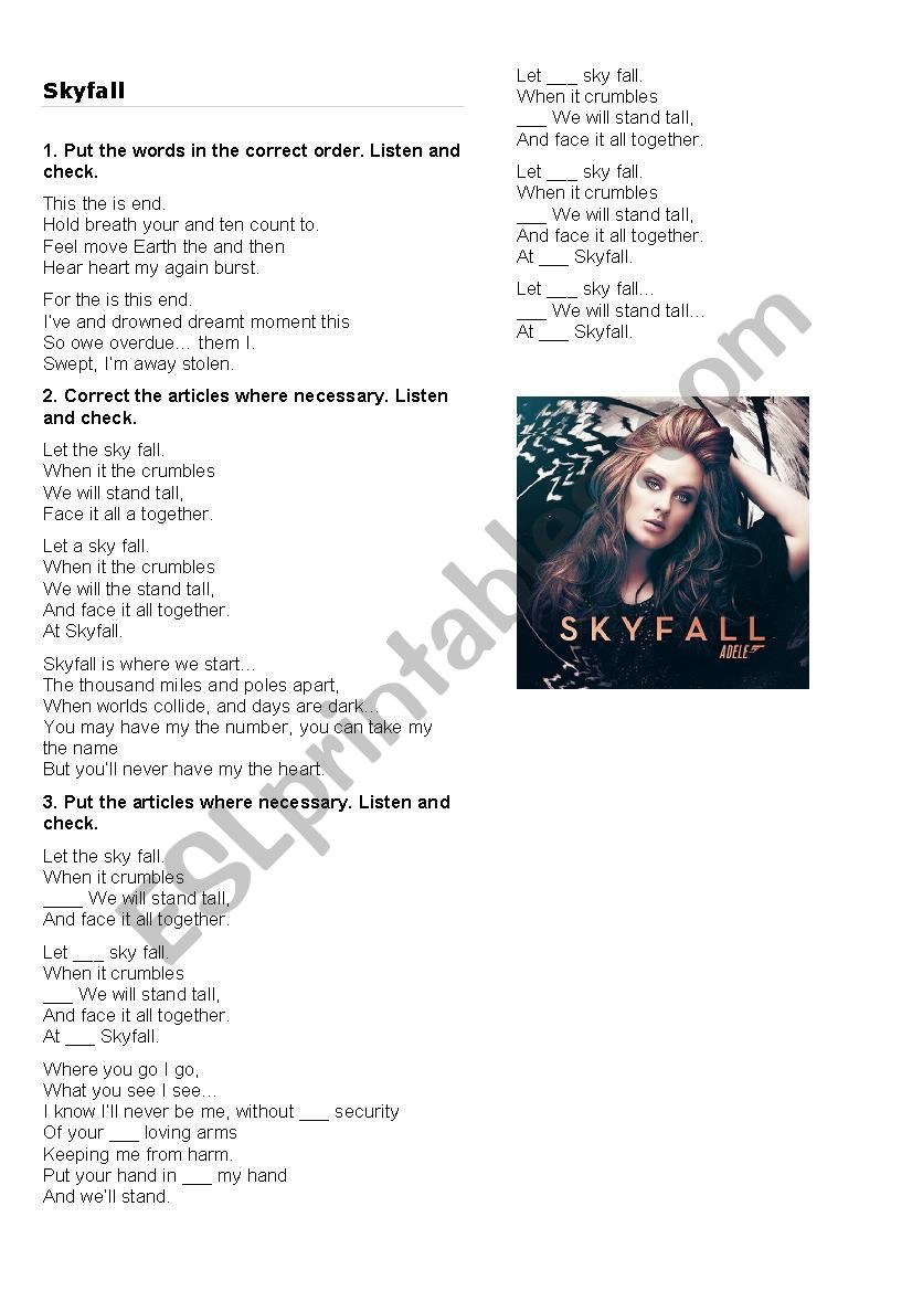 Skyfall worksheet