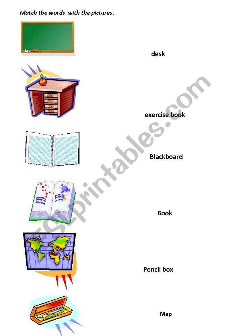 School supplies worksheet