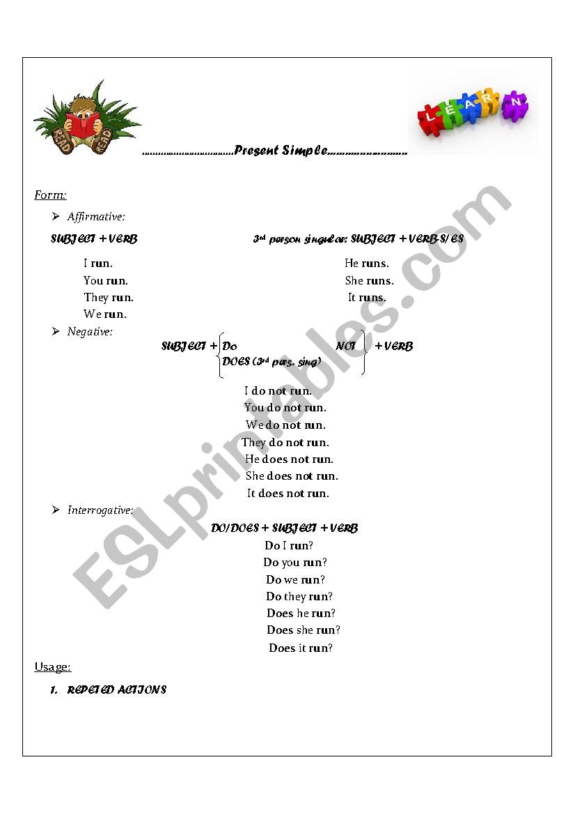 present simple worksheet