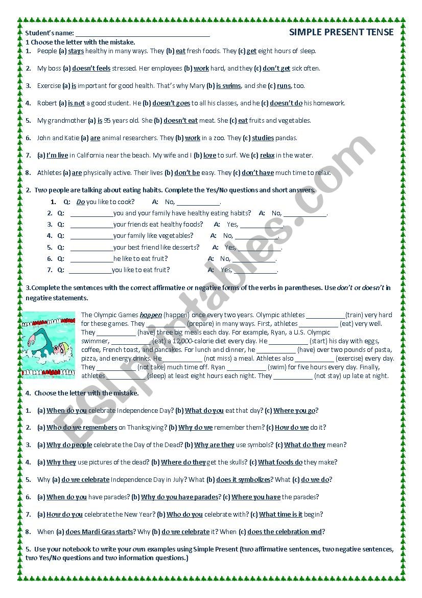 Simple Present Tense worksheet