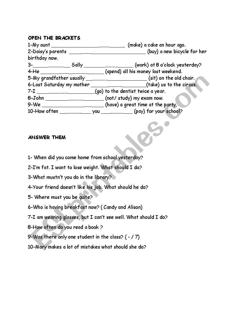 mixed worksheet worksheet