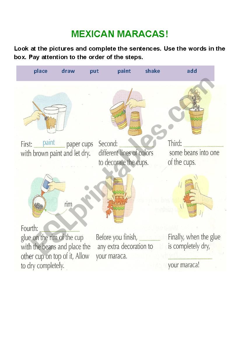 Instructions to make mexican maracas