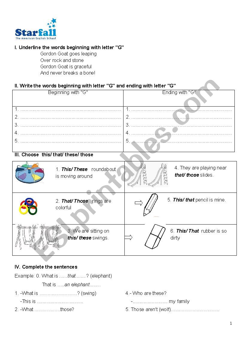 Demonstrative pronouns worksheet