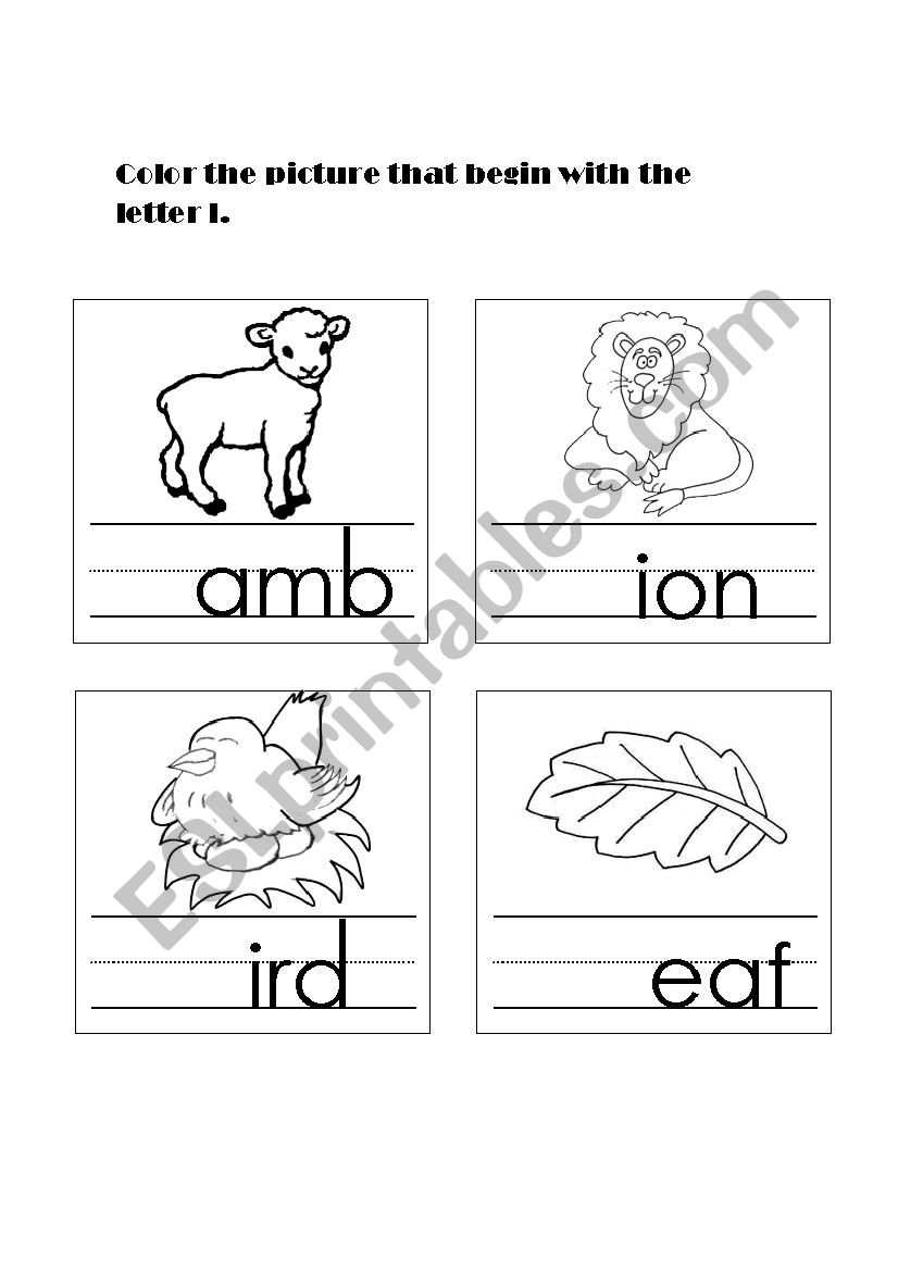 Letter Ll worksheet