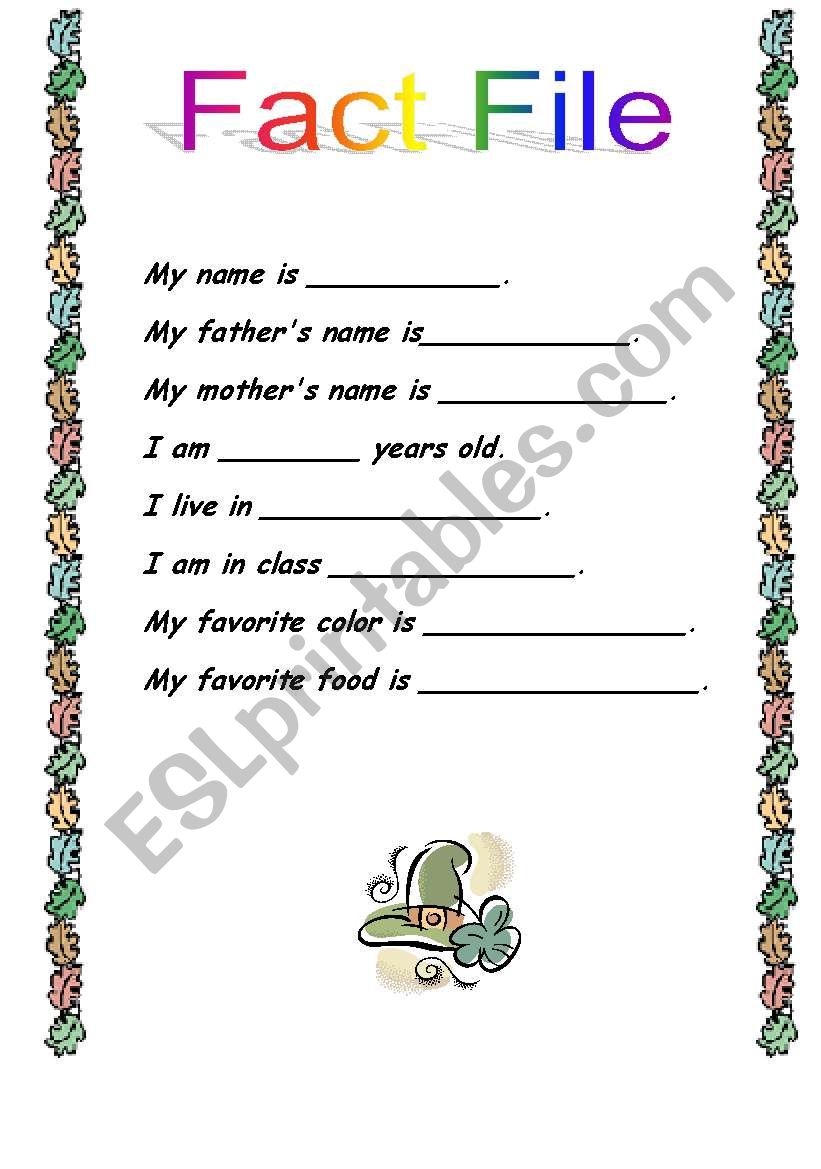 fact file worksheet