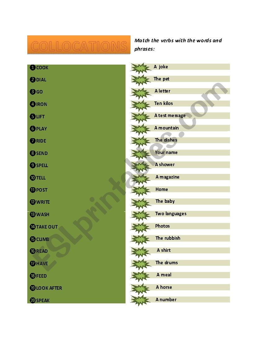 COLLOCATIONS worksheet