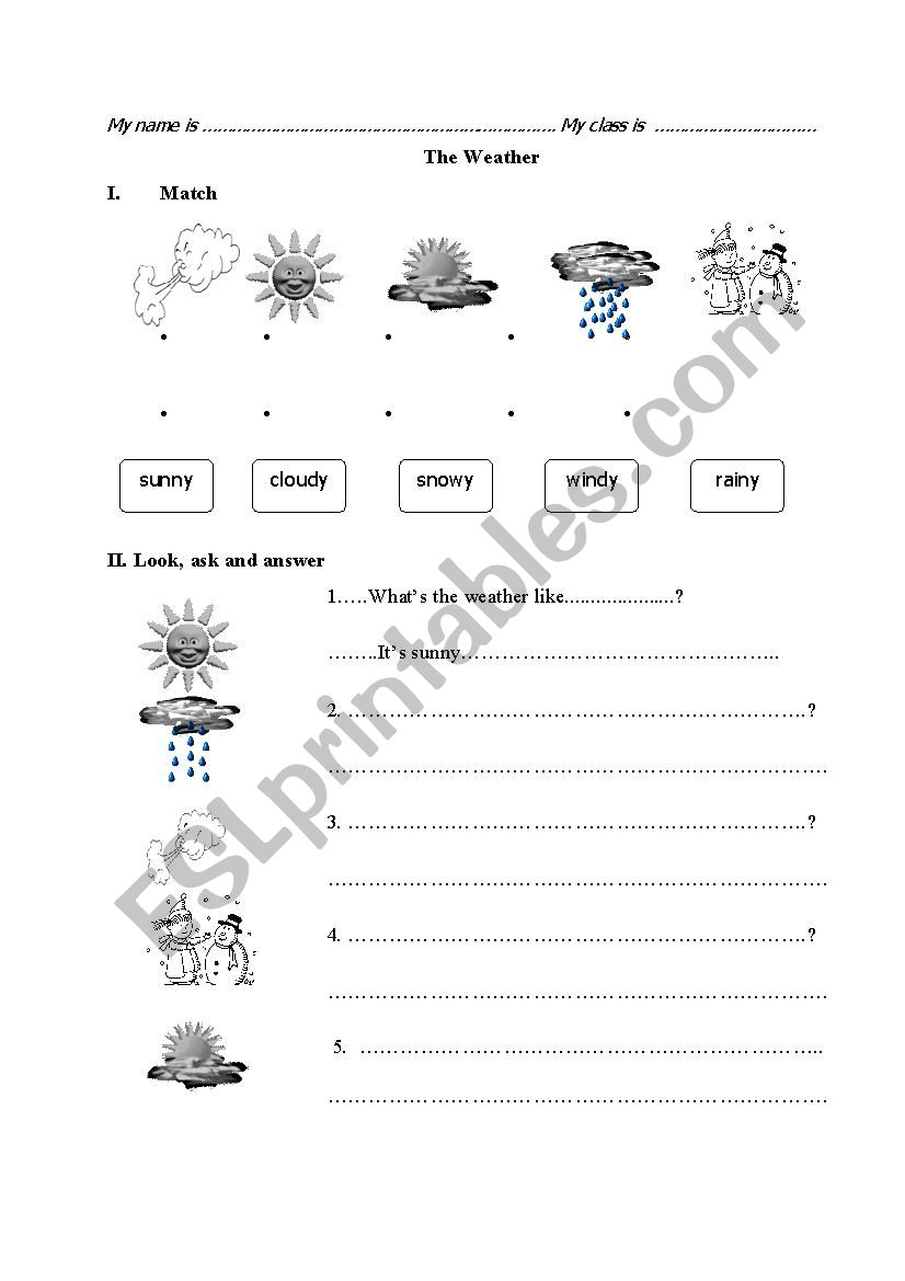 the weather worksheet