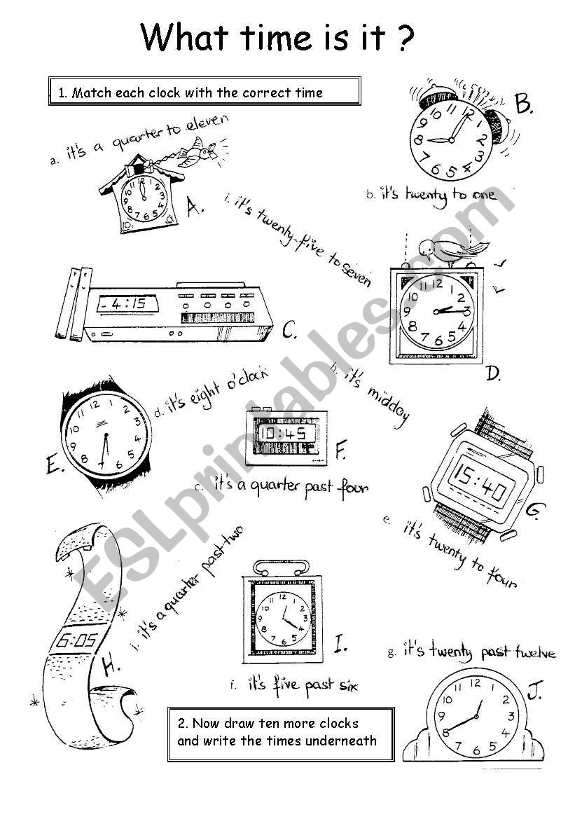 What time is it? worksheet