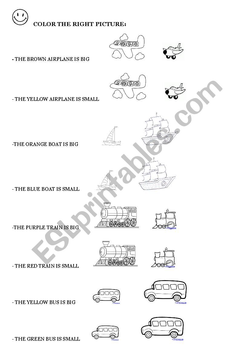 Big x Small worksheet