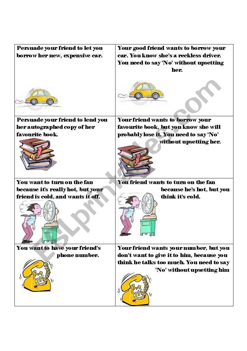 Convince your friend worksheet