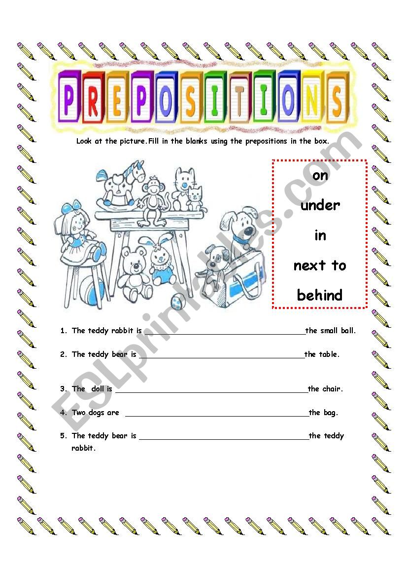 prepositions worksheet