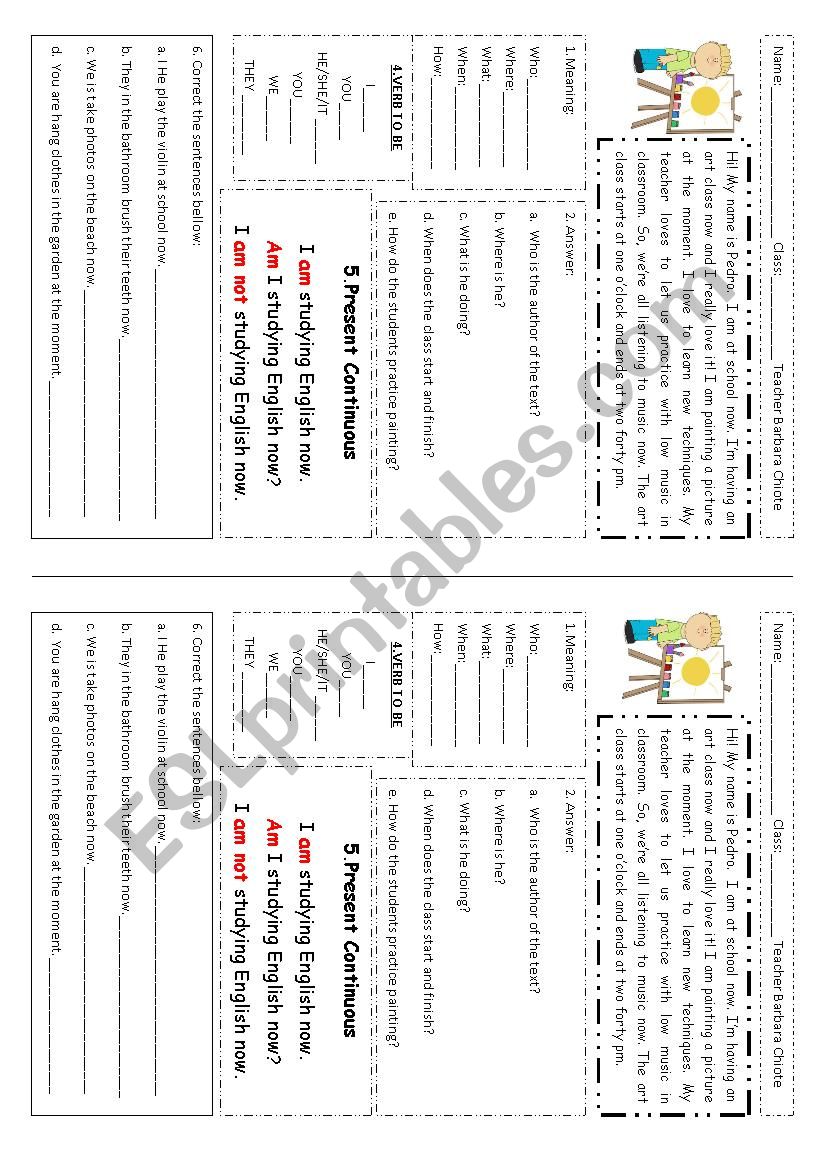 Present Continuous Practice worksheet