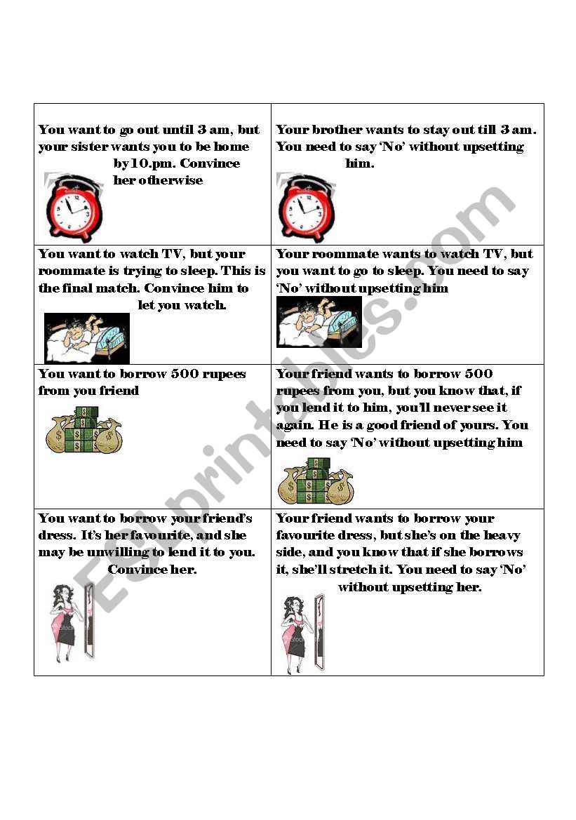 Convince your friend worksheet