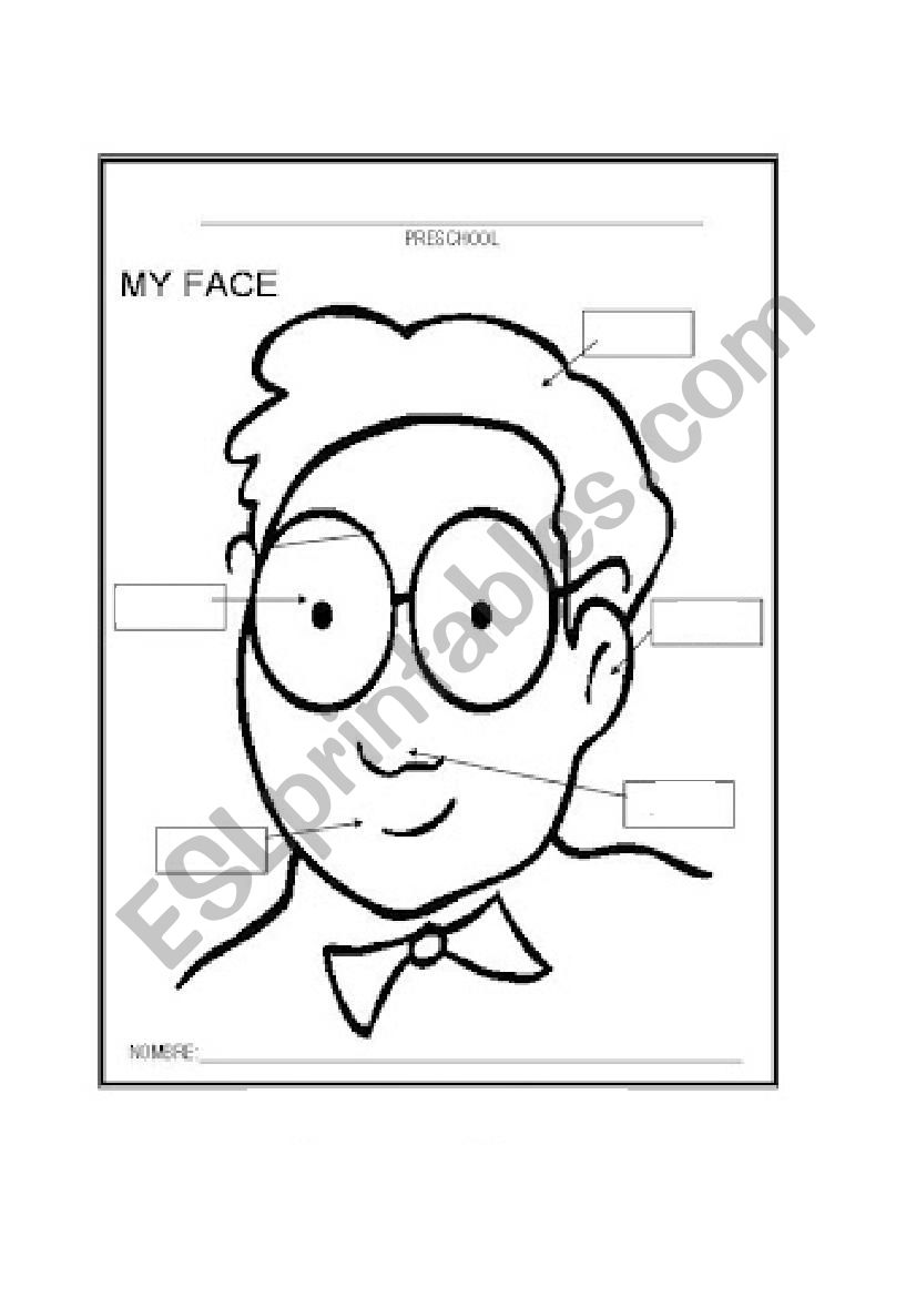 My Face worksheet