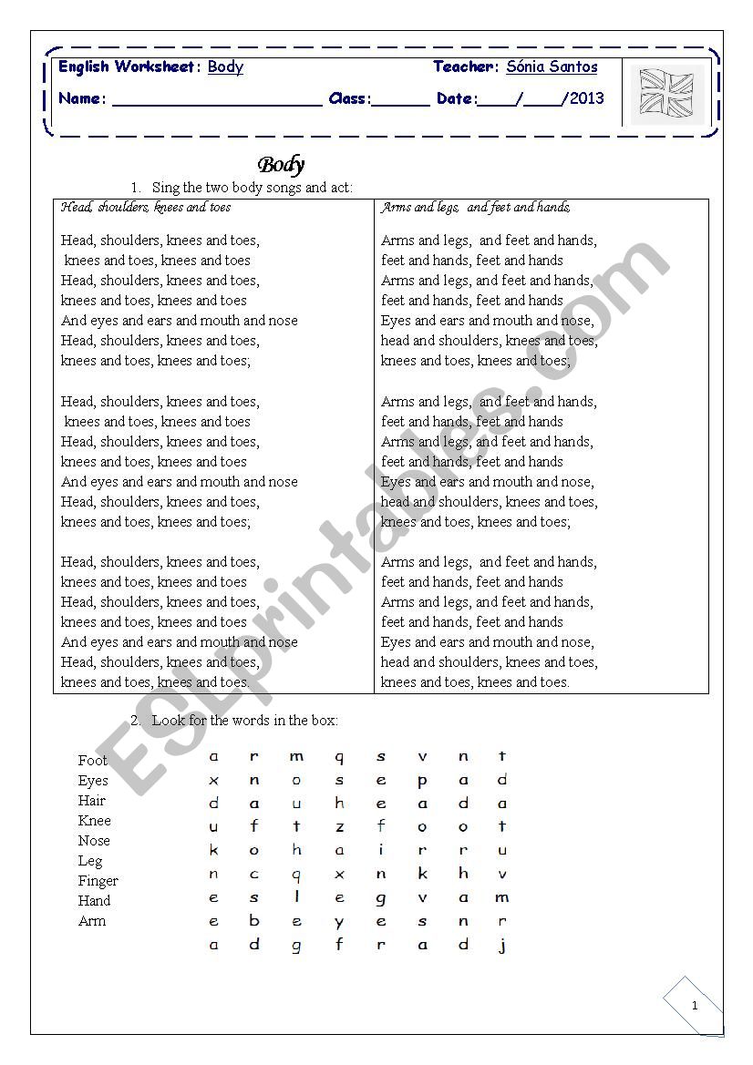 Body worksheet