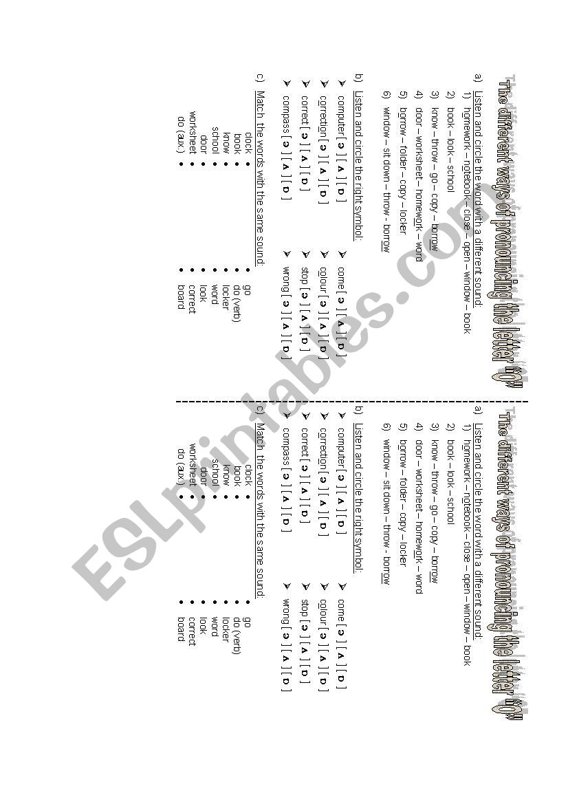 classroom english - phonetics worksheet