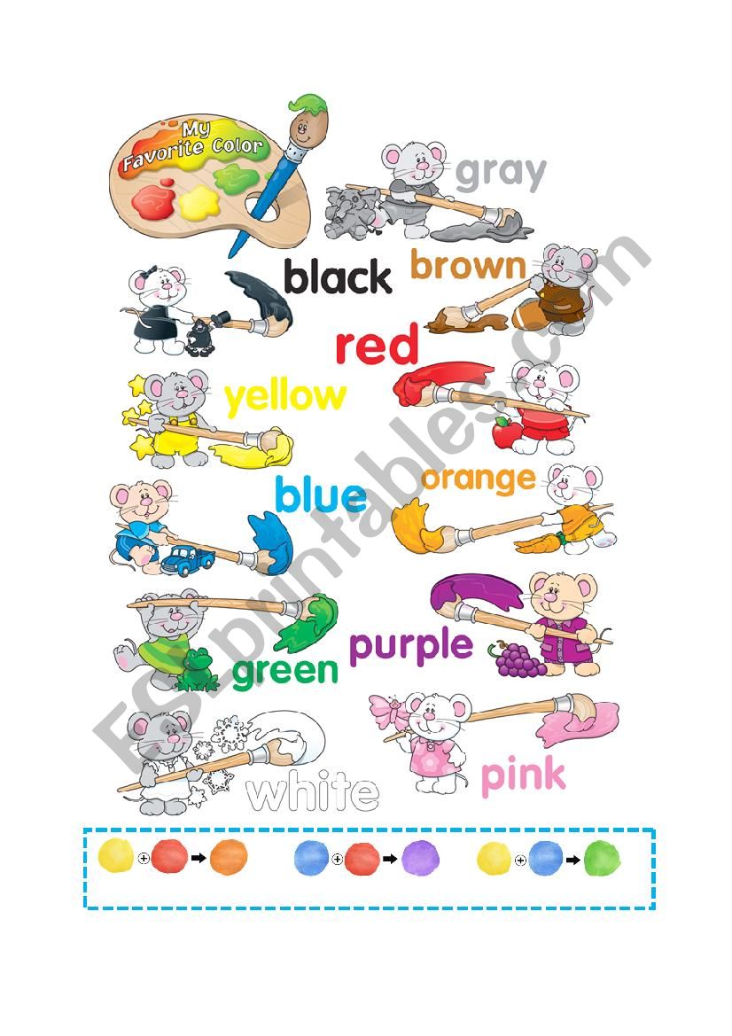 FAVORITE COLORS worksheet