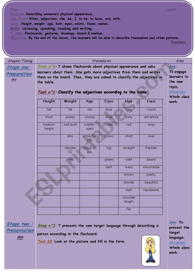 Describing someoneâ€™s physical appearance