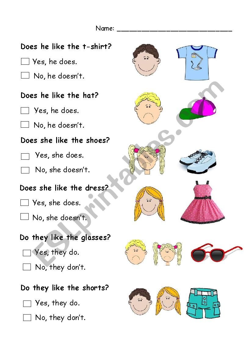 Do and Does - Grammar Guided Disovery Worksheet