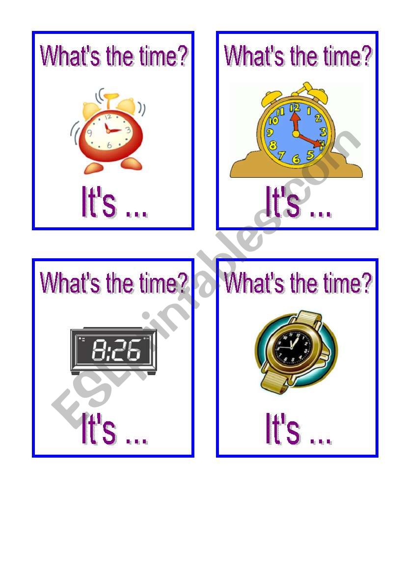 Telling Time Cards - Part II worksheet