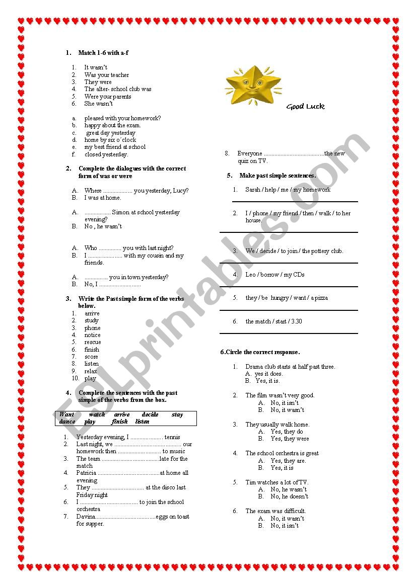 grammar  review  worksheet