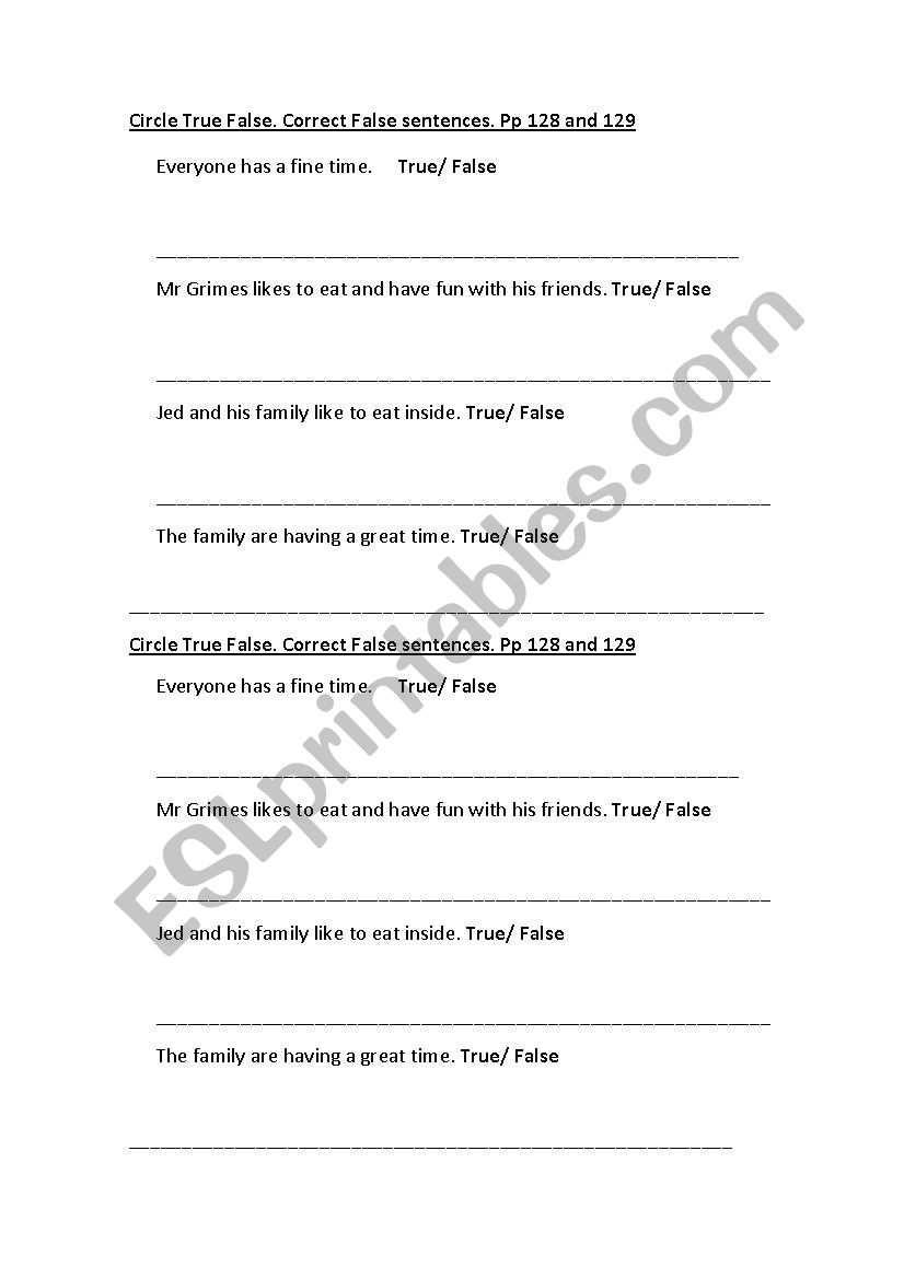 reading comprehension worksheet