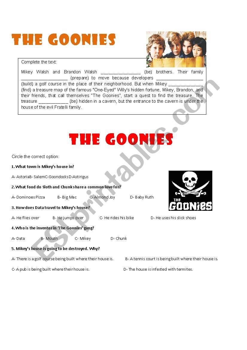 The Goonies worksheet