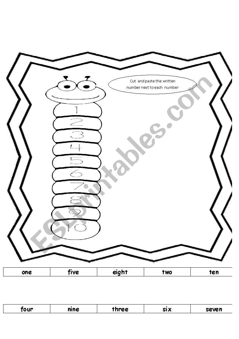 numbers 1-10  worksheet