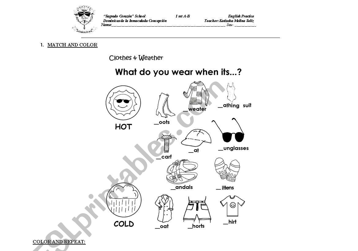 WEATHER worksheet