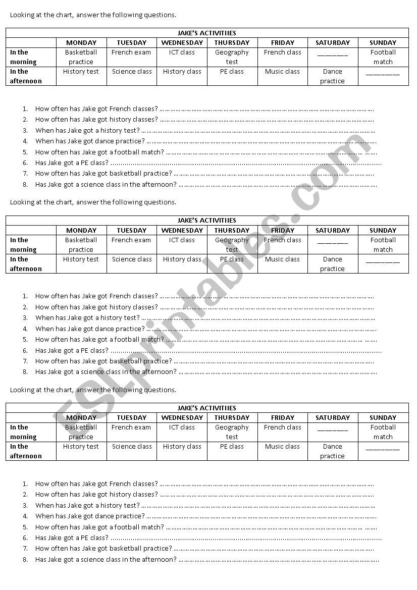 TIME EXPRESSIONS ACTIVITY worksheet