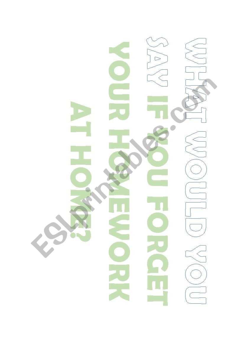 making excuses worksheet