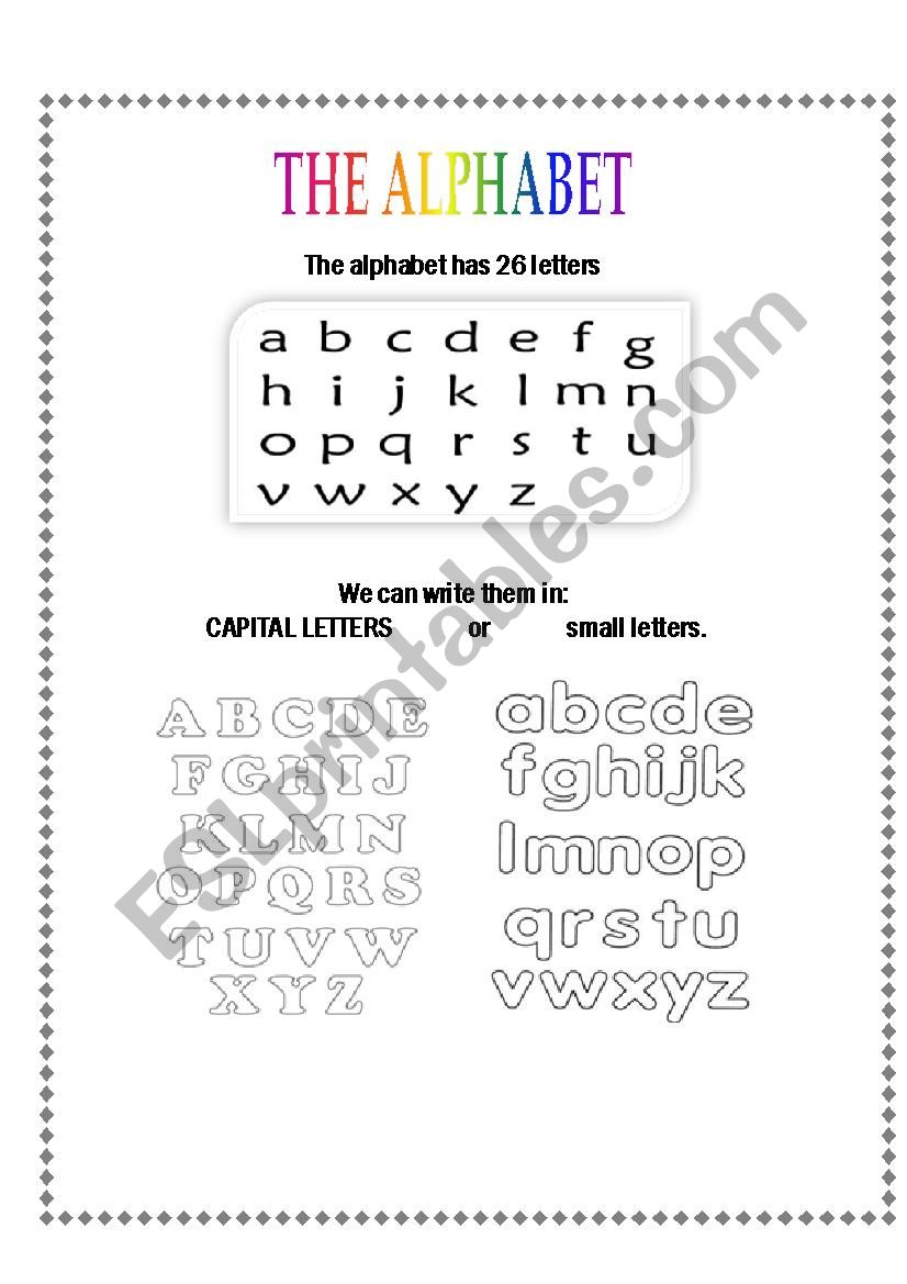 The alphabet worksheet