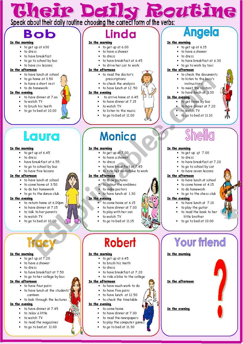 Their Daily Routine worksheet