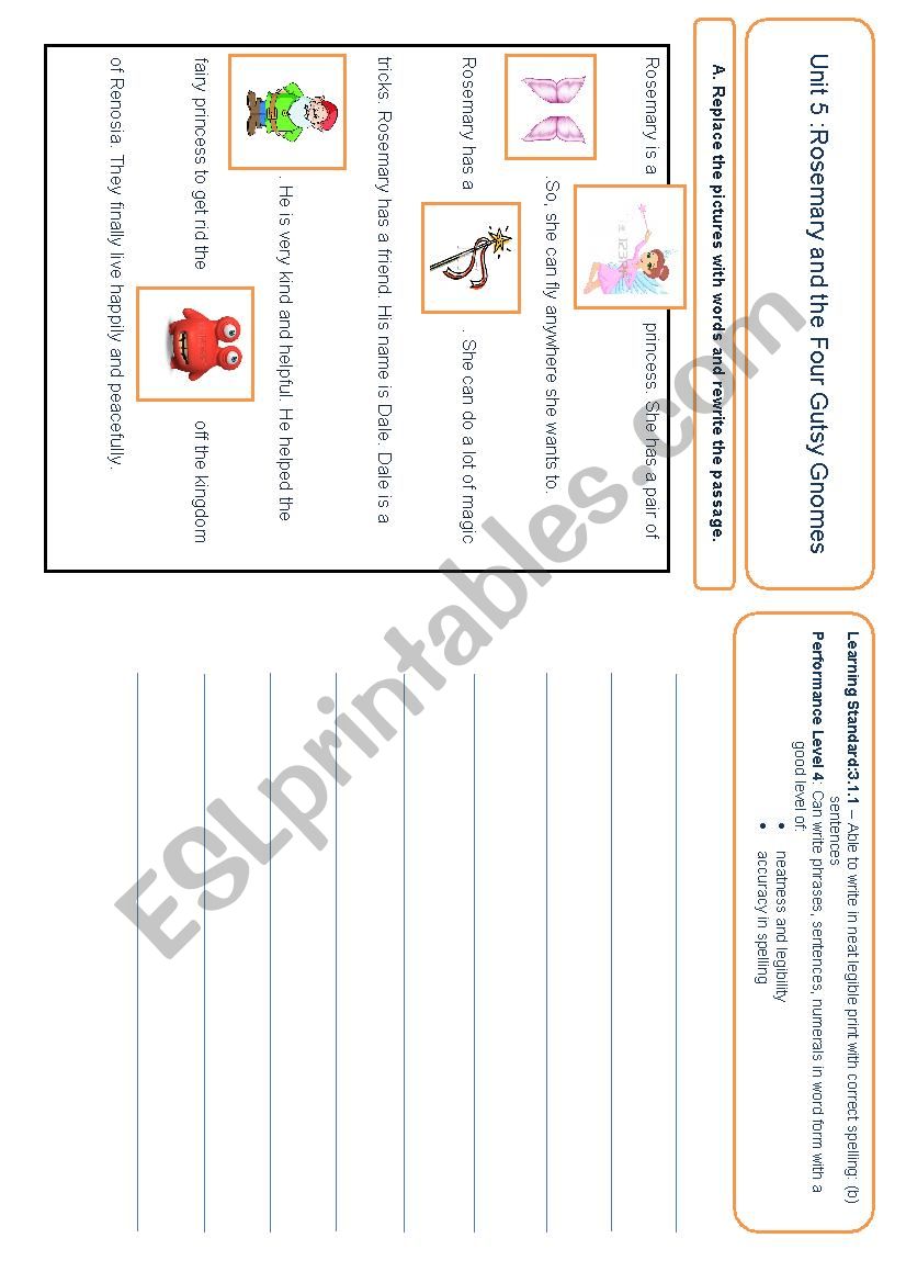 Rebus Writing Activity worksheet