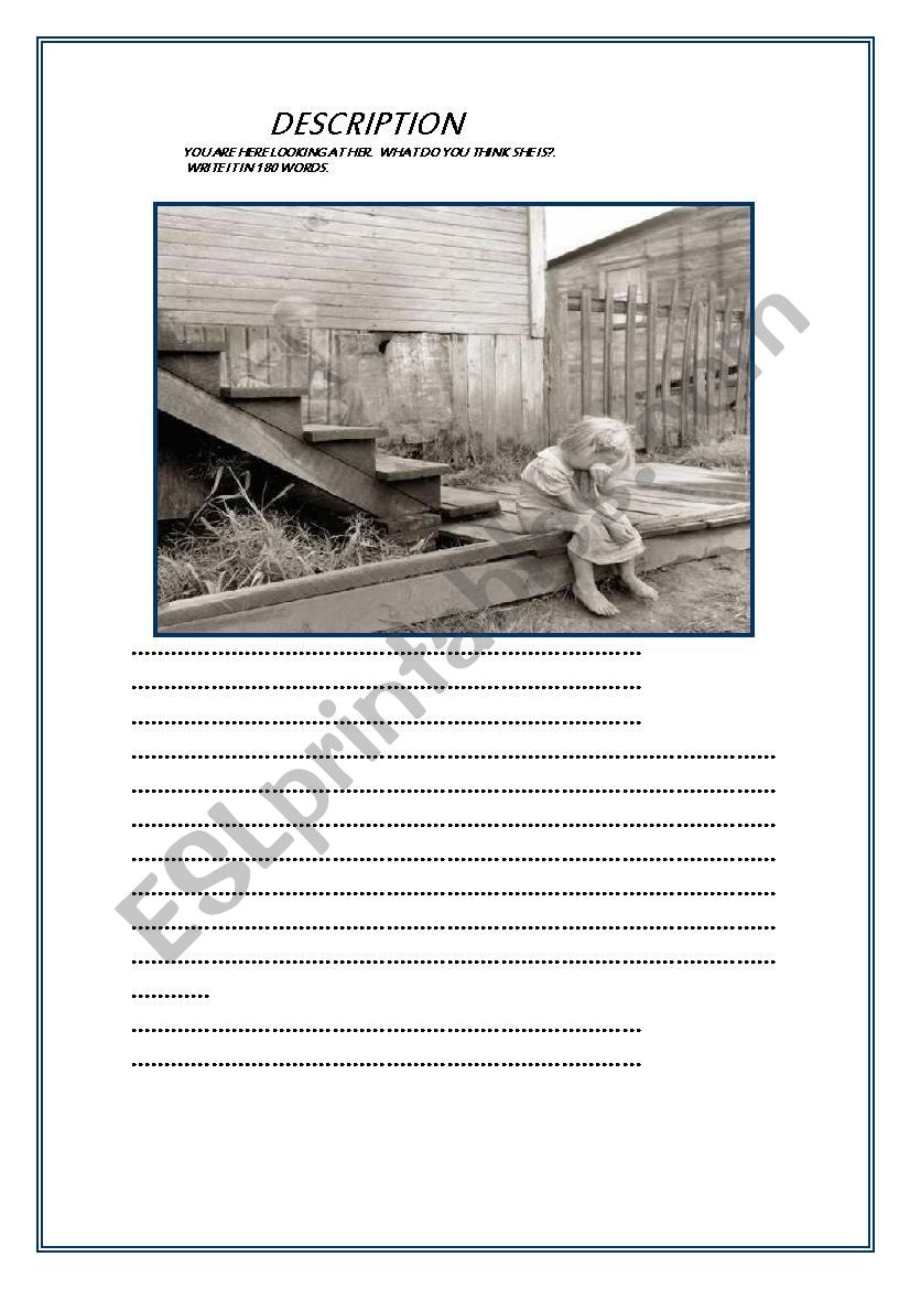 DESCRIBE THE PICTURE worksheet