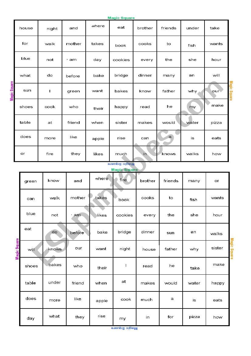 bingo game ( part 2) worksheet