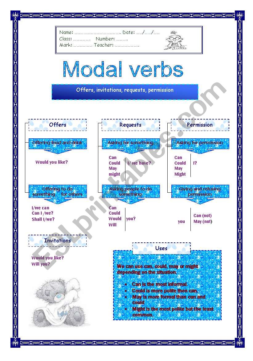 Modal Verbs worksheet