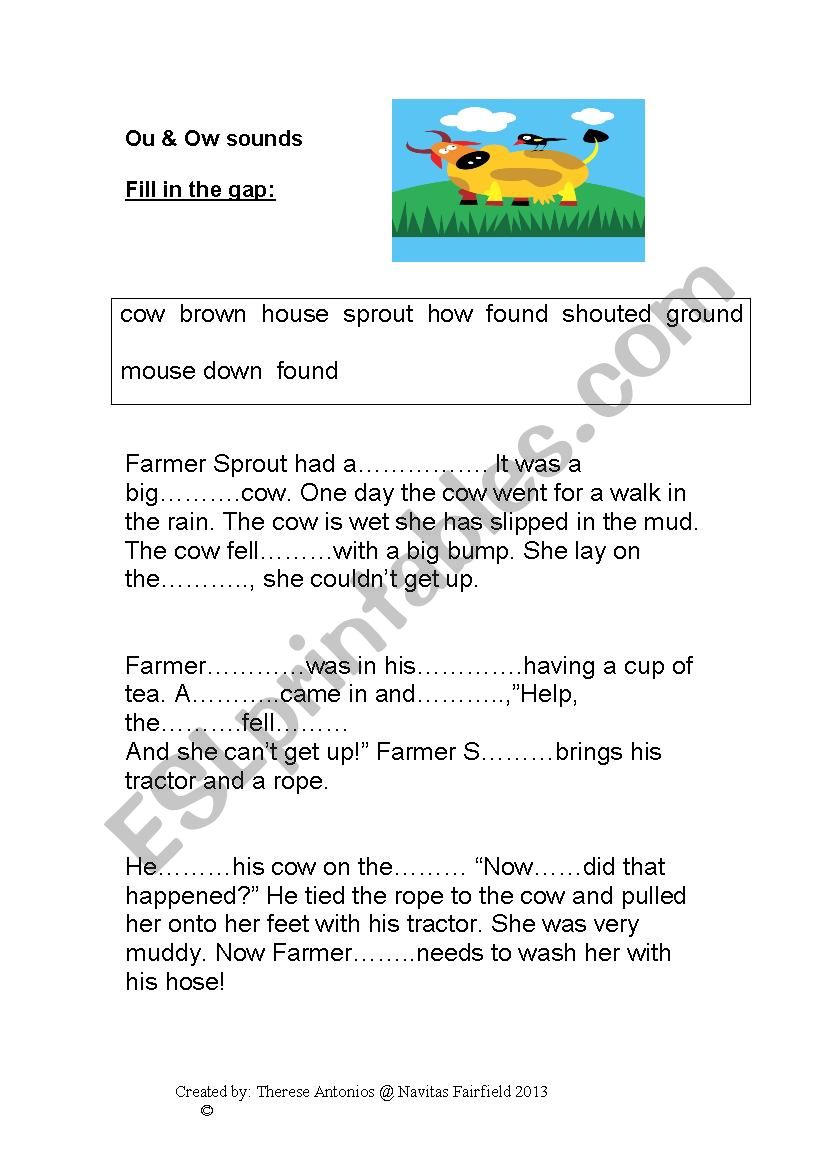 Farmer Sprout worksheet