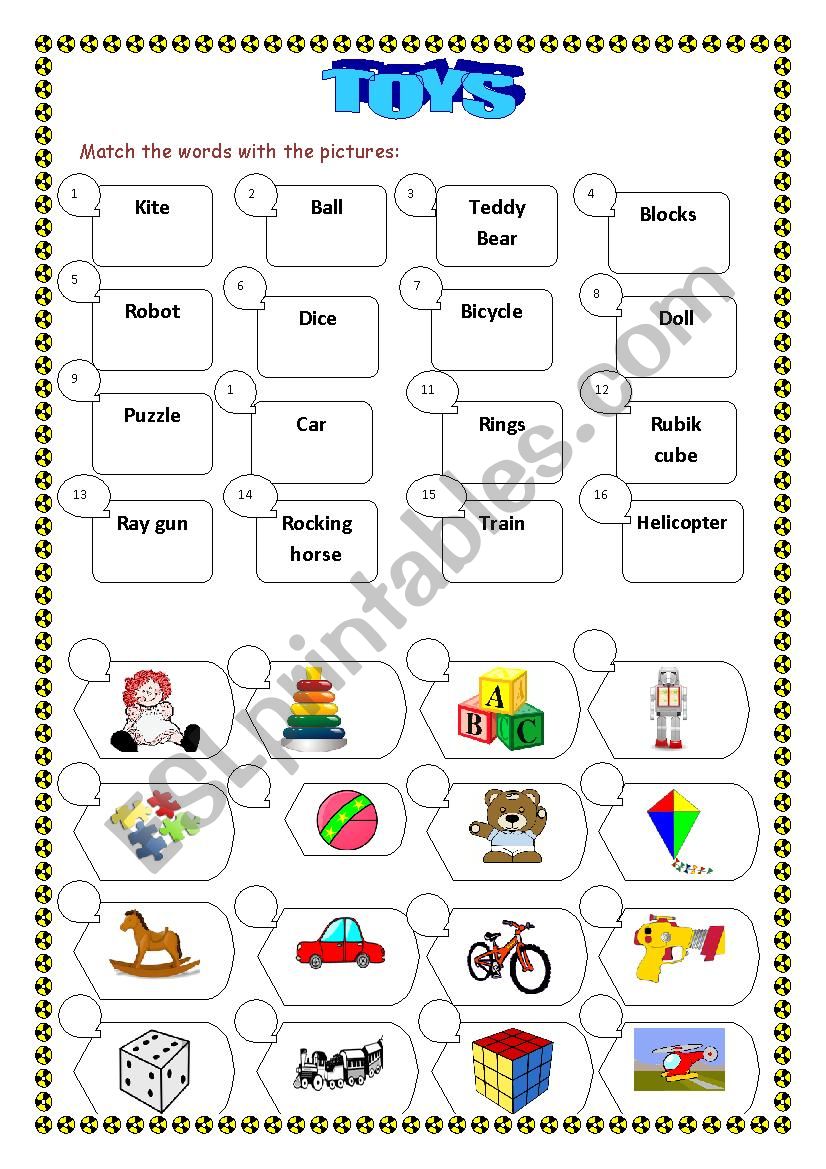 Toys worksheet