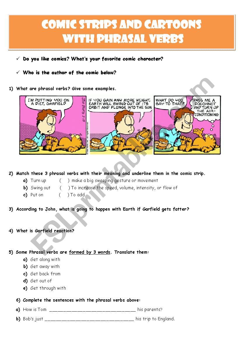 Comic strips and Cartoons with Phrasal Verbs