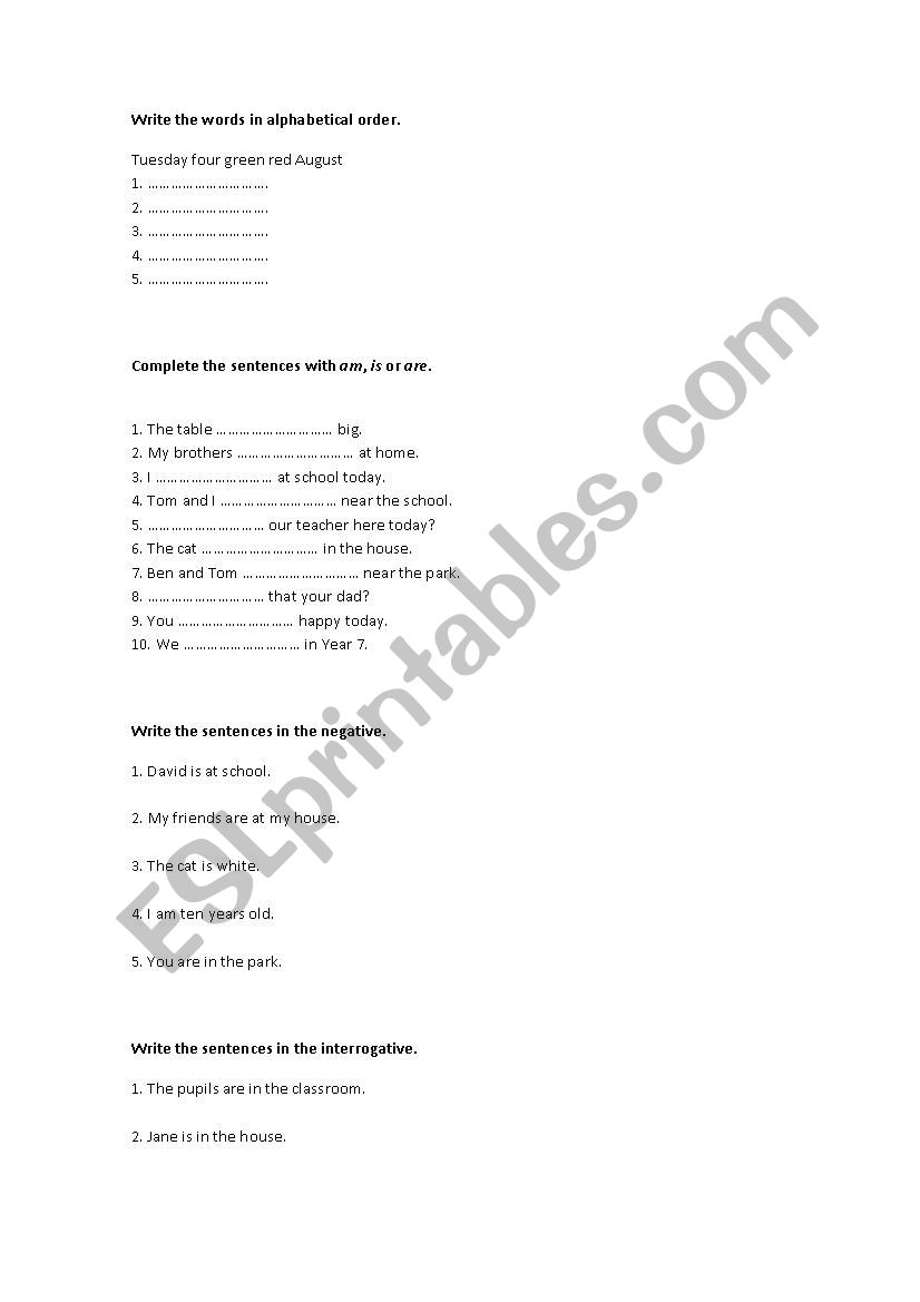 SENTENCES, READY ?SET GO! worksheet