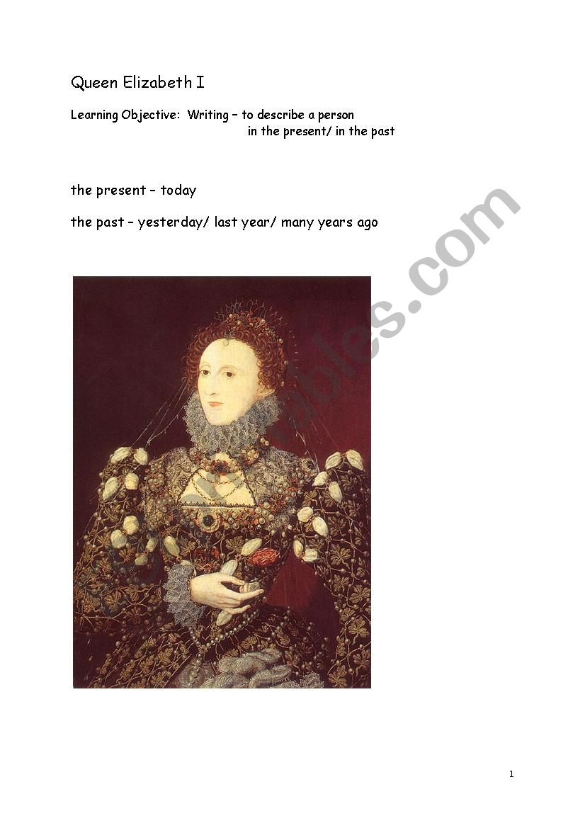 Queen Elizabeth I worksheet