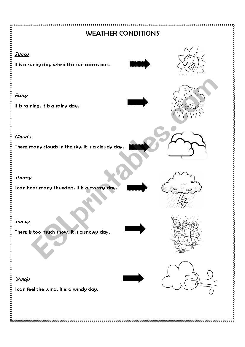 Weather conditions worksheet