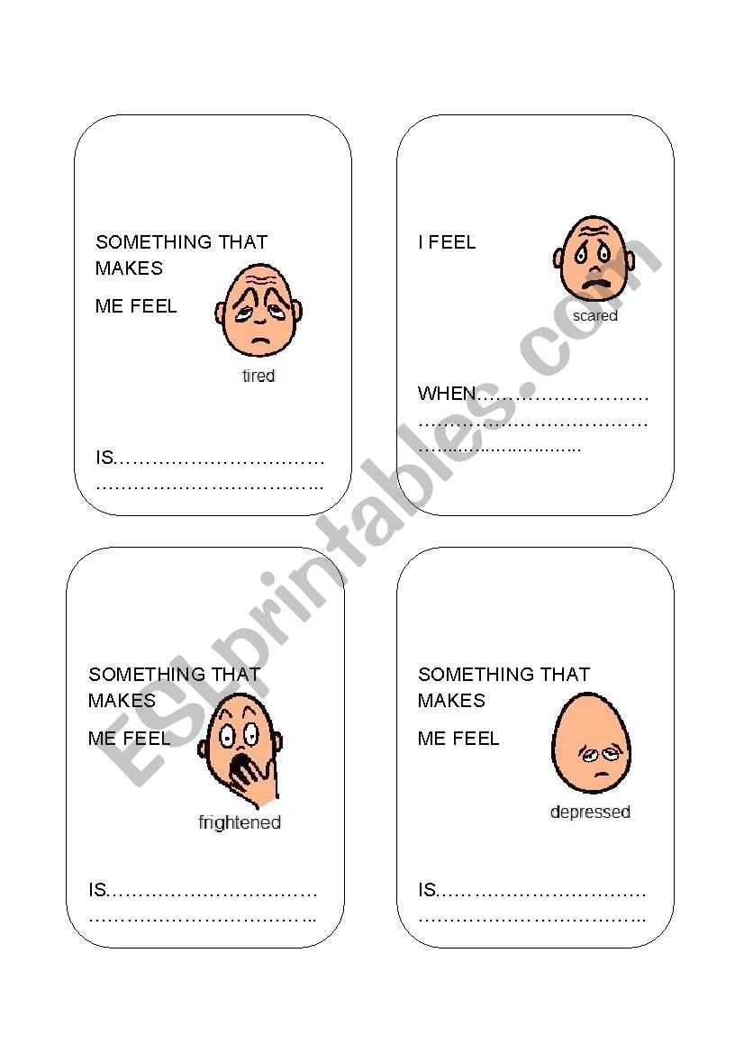 EMOTIONS SPEAKING CARDS worksheet