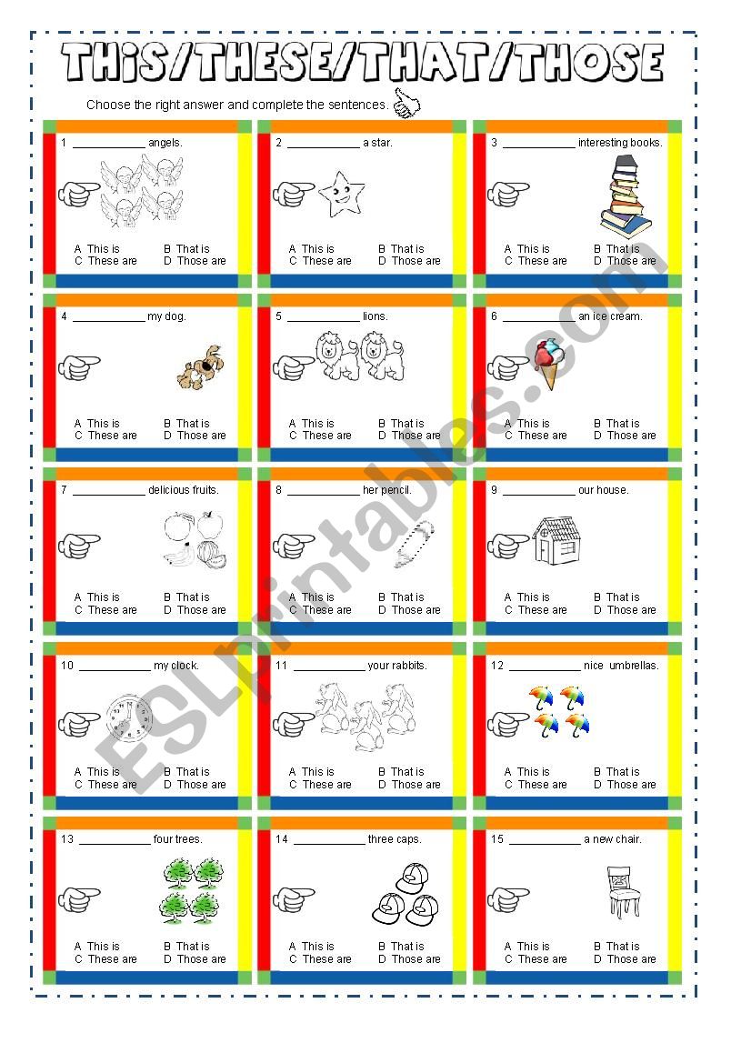 Demonstratives worksheet