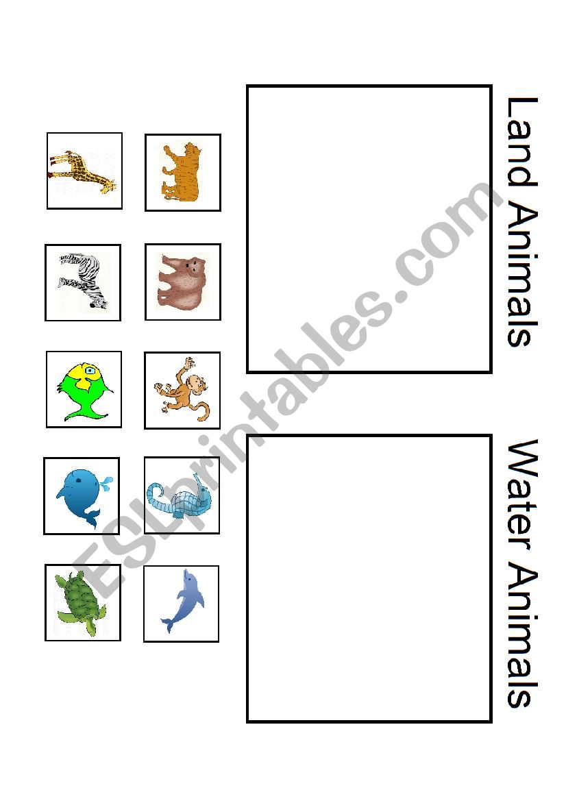 Land vs Ocean worksheet