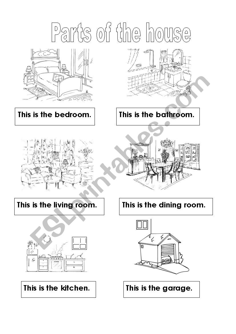 parts of the house worksheet