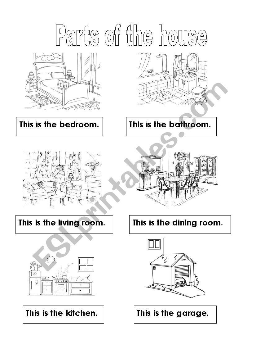 parts of the house worksheet