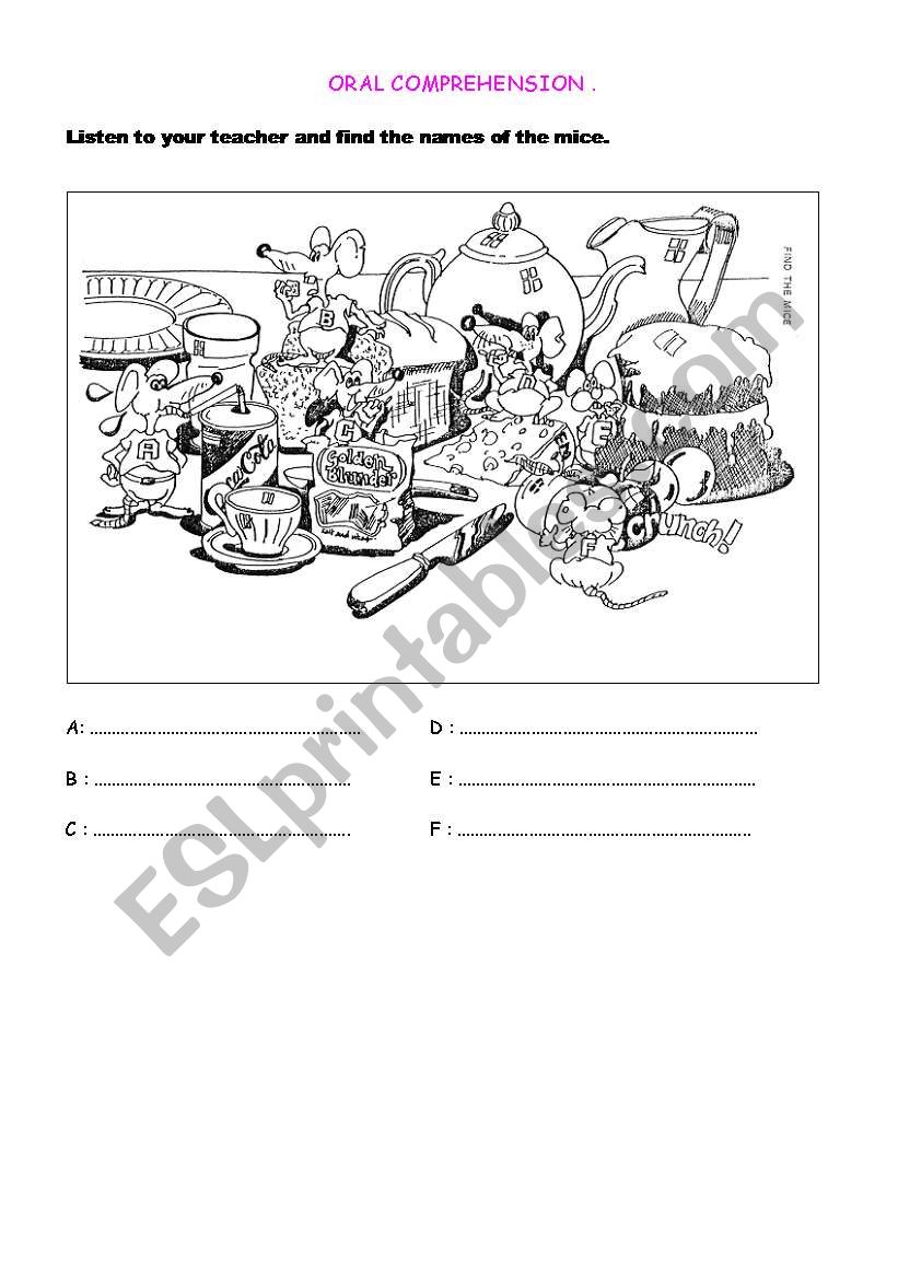 C.O Find the mice worksheet